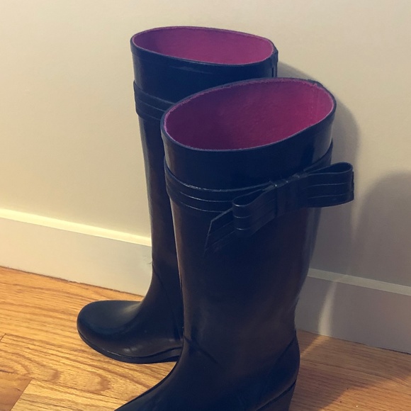 Kate Spade Randi Rain Boots Bow | Black Size 7 - Picture 5 of 5
